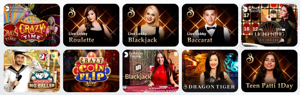 Juegos de casino en vivo 20Bet Casino